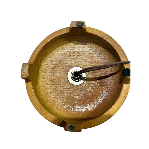 Vtg Blue Ceramic Handpainted Red Floral Decorative Table Accent Lamp Lighting - Picture 4 of 9